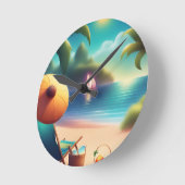 Horloge Ronde belle plage (Angle)