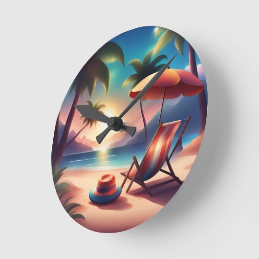 Horloge Ronde belle plage (Angle)