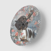 Horloge Ronde Belle pointer avec faisans   (Angle)
