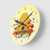 Horloge Ronde Belle ruche apicultrice (Angle)