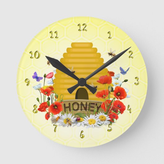 Horloge Ronde Belle ruche apicultrice (Recto)