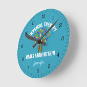 Horloge Ronde Belle thérapie physique Citation inspirante (Angle)