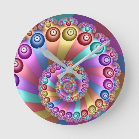Horloge Ronde Belles couleurs arc-en-ciel Art fractal Abstrait (Recto)