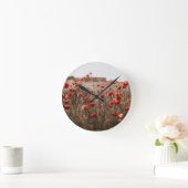 Horloge Ronde belles fleurs de coquelicot (Maison)