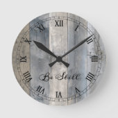 Horloge Ronde Belles nuances de bois gris, Be Still (Recto)