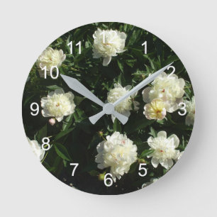 Horloge Ronde Belles Peonies