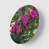 Horloge Ronde Belles tulipes (Angle)