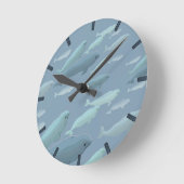Horloge Ronde Beluga Whale Clock Beluga Whale Art Wall Clock (Angle)