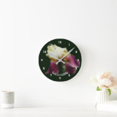 Horloge Ronde Bending Bearded Iris Flower Personalized (Maison)