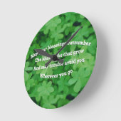 Horloge Ronde Bénédiction irlandaise (Angle)