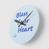Horloge Ronde Bénissez votre coeur (Angle)