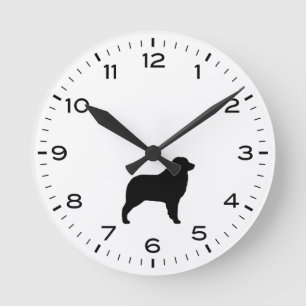 Horloge Ronde Berger australien Chien Aussie Silhouette