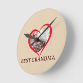 Horloge Ronde Best Grandma Personalized Wall Clock Gift (Angle)
