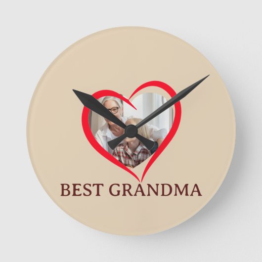 Horloge Ronde Best Grandma Personalized Wall Clock Gift (Recto)