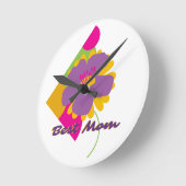 Horloge Ronde Best Mom Colourful Trendy Design (Angle)
