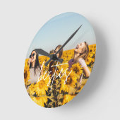 Horloge Ronde Besties Meilleur Ami Photo Amitié (Angle)