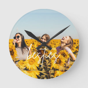 Horloge Ronde Besties Meilleur Ami Photo Amitié