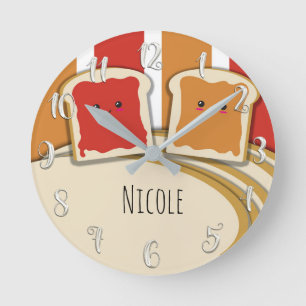 Horloge Ronde Beurre d'arachide et confiture de gelée de fraise
