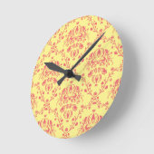 Horloge Ronde Beurre et canneberge Damas (Angle)