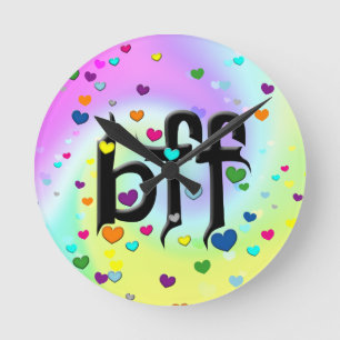 Horloge Ronde bff ~ coeurs