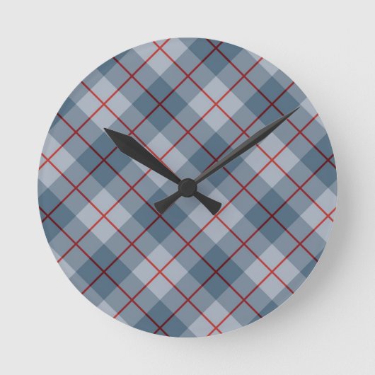 Horloge Ronde Bias Plaid Blue Red Stripe (Recto)