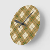 Horloge Ronde Bias Plaid en or et Green Stripe (Angle)