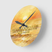 Horloge Ronde Bible Verse Personalized Sunrise Ocean Wall Clock (Angle)