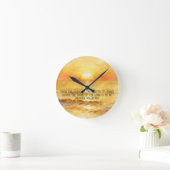 Horloge Ronde Bible Verse Personalized Sunrise Ocean Wall Clock (Maison)