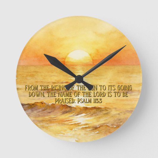 Horloge Ronde Bible Verse Personalized Sunrise Ocean Wall Clock (Recto)