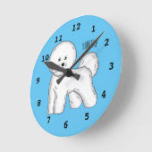 Horloge Ronde Bichon frise dog dessin animé (Angle)