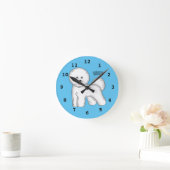 Horloge Ronde Bichon frise dog dessin animé (Maison)