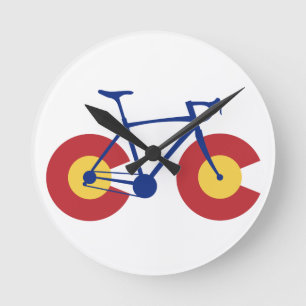 Horloge Ronde Bicyclette de drapeau du Colorado