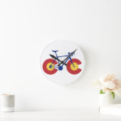 Horloge Ronde Bicyclette Drapeau du Colorado (Maison)