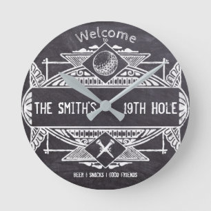Horloge Ronde Bienvenue au 19ème Trou