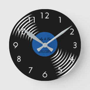 Horloge Ronde Bienvenue du disque vinyle migre