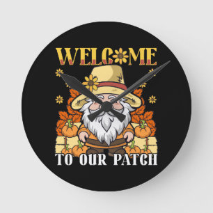 Horloge Ronde Bienvenue le jour de Thanksgiving dans notre Patch