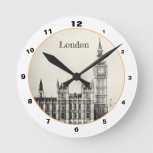 Horloge Ronde Big Ben Clock & Londres, Westminster /Royaume-Uni 