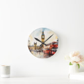 Horloge Ronde Big Ben et bus rouge à Londres (Maison)