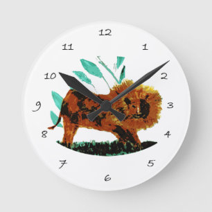 Horloge Ronde Big Cat Art Lion