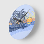 Horloge Ronde Big Sunset Stripe (Angle)