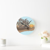Horloge Ronde Big Sunset Stripe (Maison)