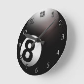 Horloge Ronde Billard à 8 balles personnalisées (Angle)