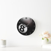 Horloge Ronde Billard à 8 balles personnalisées (Maison)
