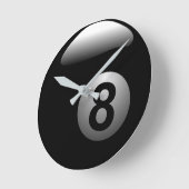 Horloge Ronde Billard de piscine de 8 balles, 24h/24 (Angle)