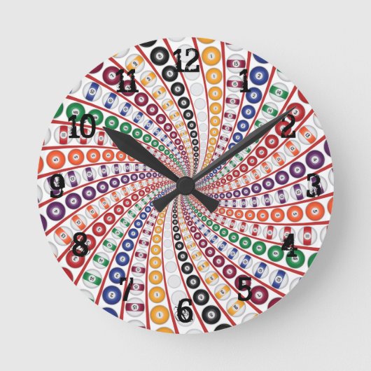 Horloge Ronde Billiards / Pool Balls : Wall Clock (Recto)