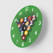 Horloge Ronde Billiards / Pool Balls : Wall Clock (Angle)