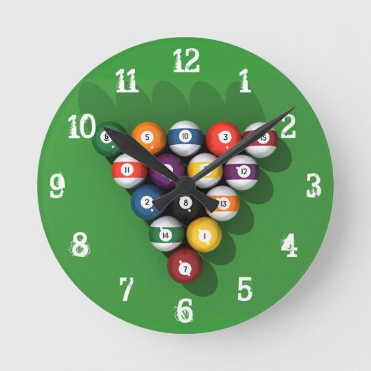 Horloge Ronde Billiards / Pool Balls : Wall Clock (Recto)
