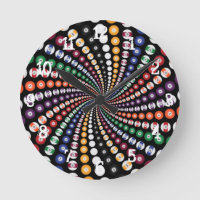 Billiards / Pool Balls : Wall Clock