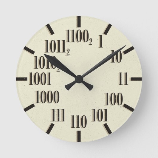 Horloge Ronde Binary Wall Clock (Recto)