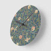 Horloge Ronde 'Bird and Pomegrenate' Wallpaper Design, printed b (Angle)